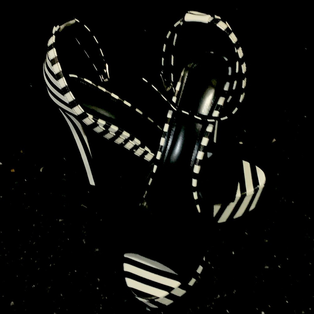 Black and white pumps